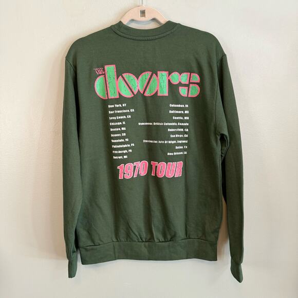THE DOORS Sweatshirt Womens M 1970 Band Tour Music Oversized Green NWT - Picture 2 of 7